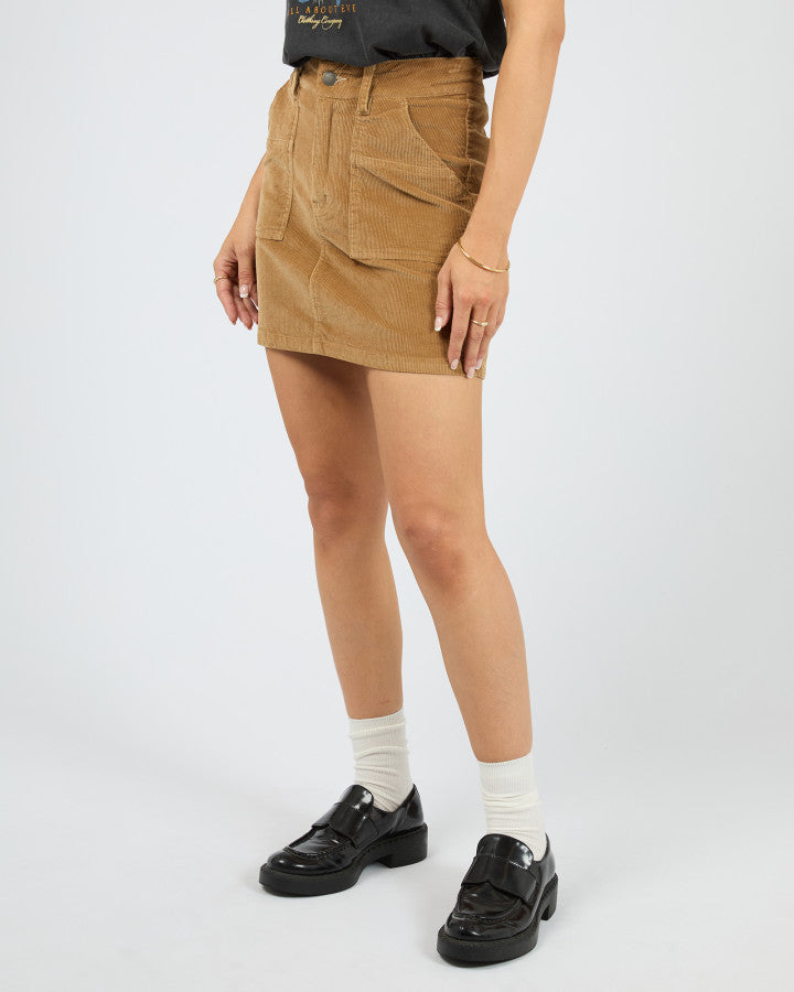 BAMBI CORD SKIRT - TAN