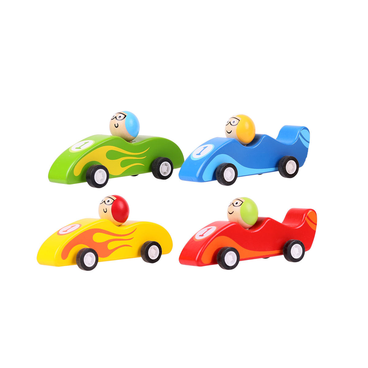 Pull Back Hot Rods - Bigjigs Toys