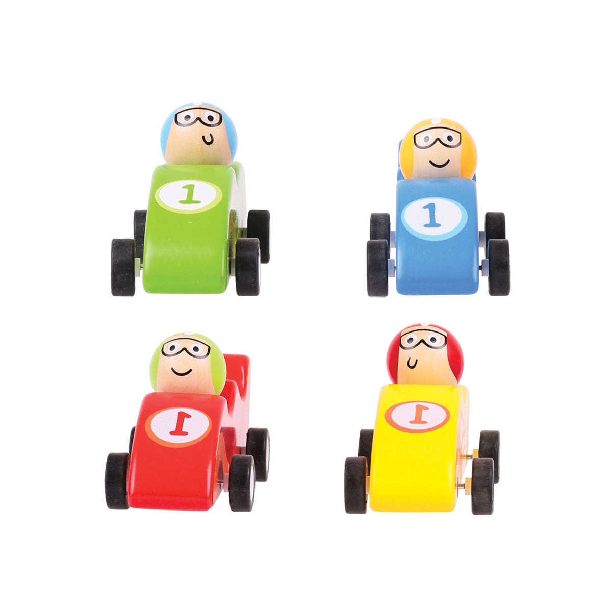 Pull Back Hot Rods - Bigjigs Toys