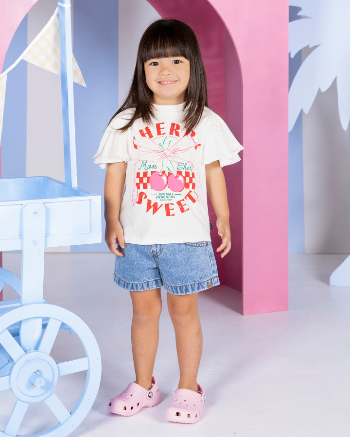 CHERRY TEE - VINTAGE WHITE