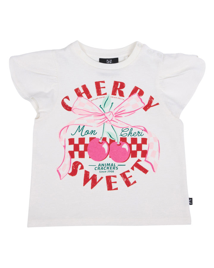 CHERRY TEE - VINTAGE WHITE