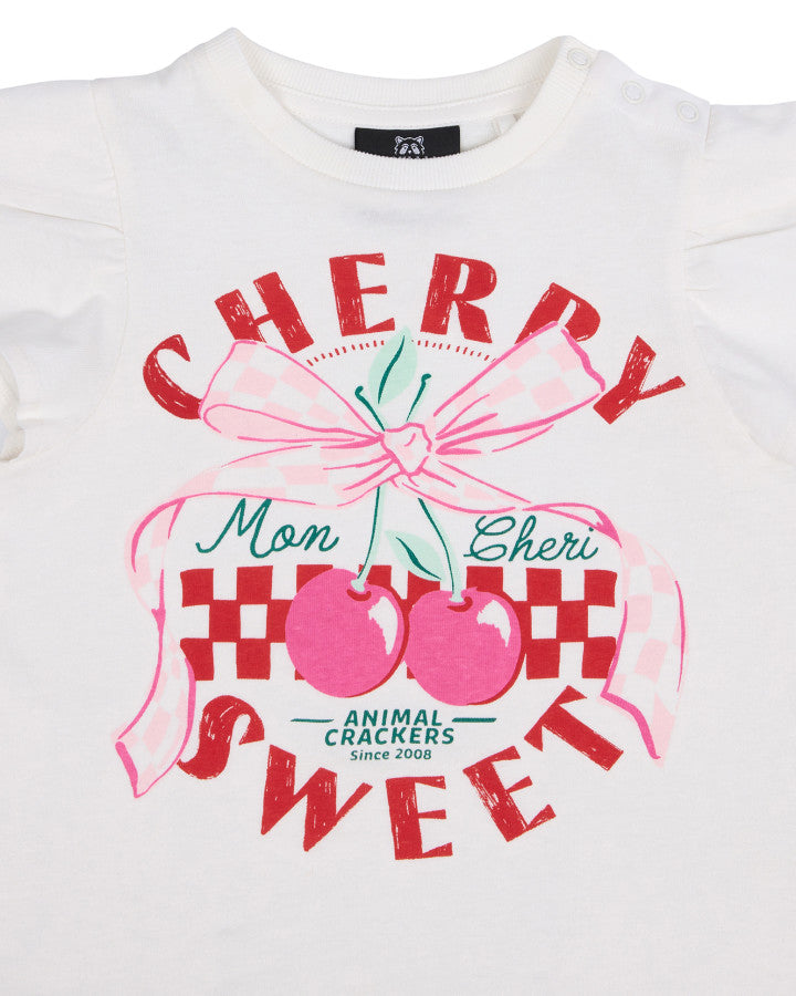 CHERRY TEE - VINTAGE WHITE