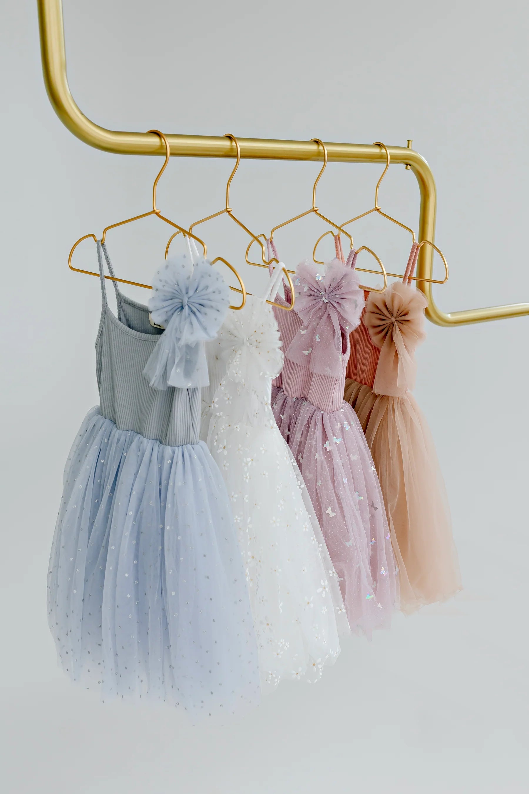 Ribbed Tulle Dress - Mauve Butterflies