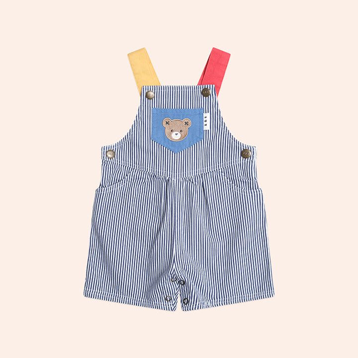 Classic Stripe Short Overalls