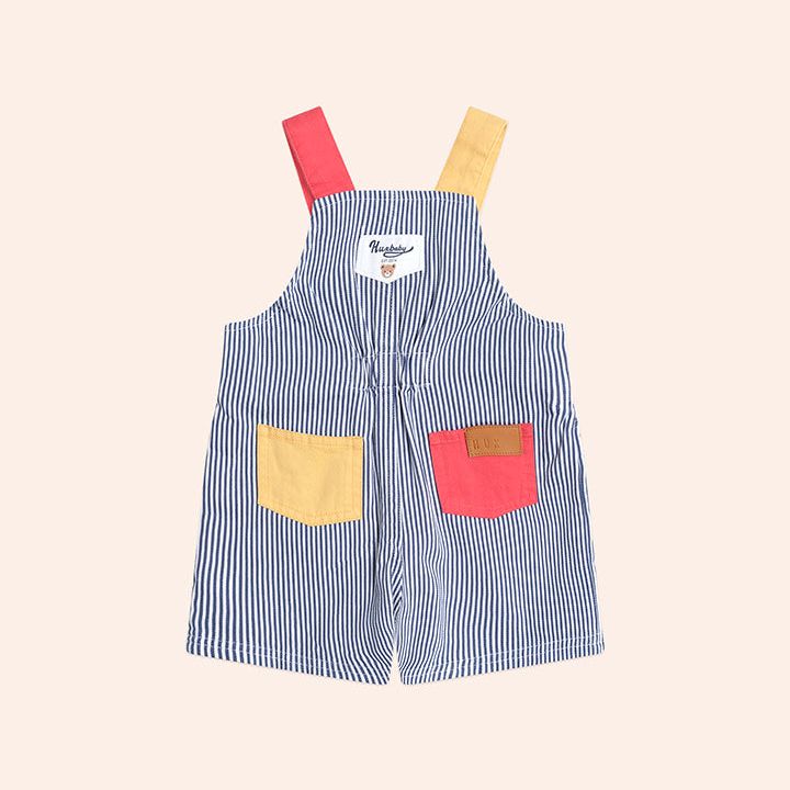 Classic Stripe Short Overalls