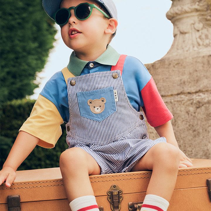 Classic Stripe Short Overalls