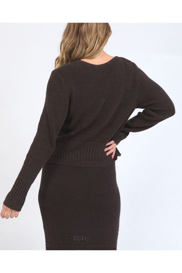 ELKA KNIT CREW - COFFEE