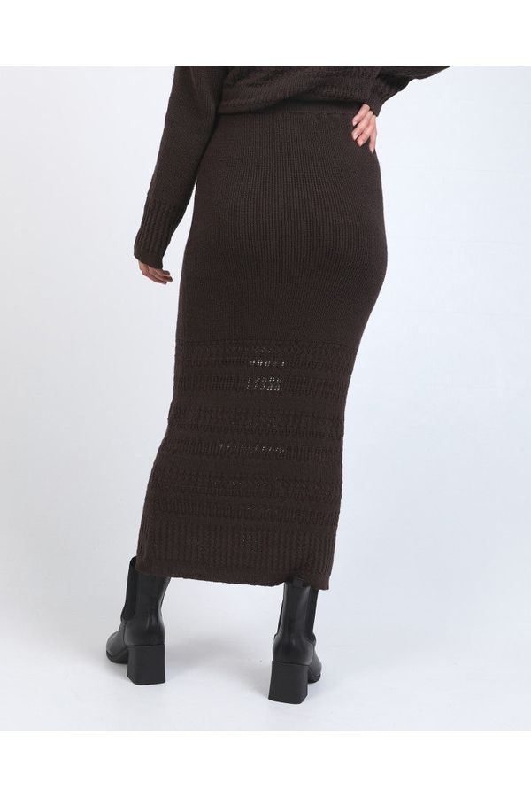 ELKA KNIT SKIRT - COFFEE