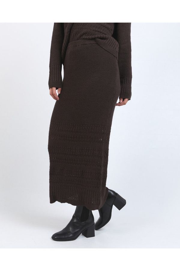 ELKA KNIT SKIRT - COFFEE