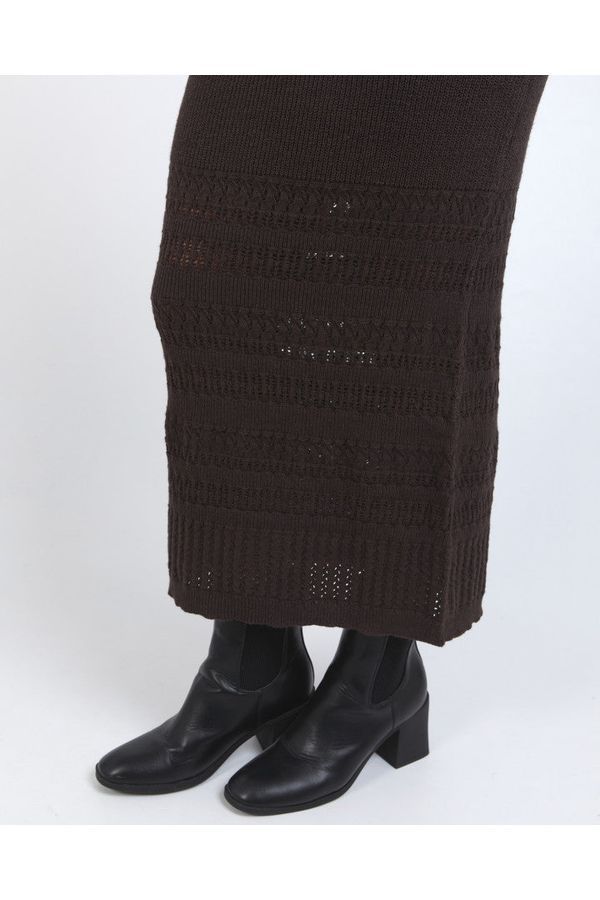 ELKA KNIT SKIRT - COFFEE