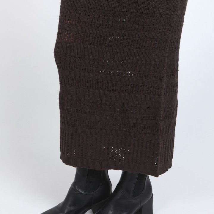ELKA KNIT SKIRT - COFFEE
