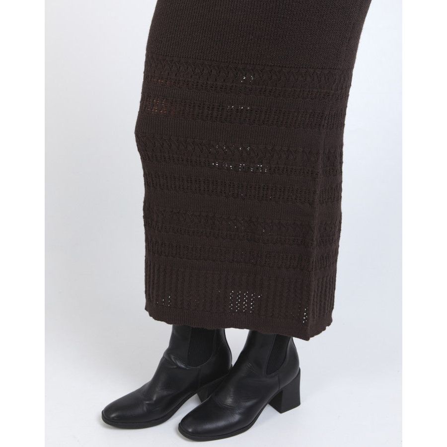 ELKA KNIT SKIRT - COFFEE