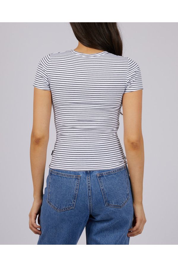 EVE RIB STRIPE TEE - WHITE