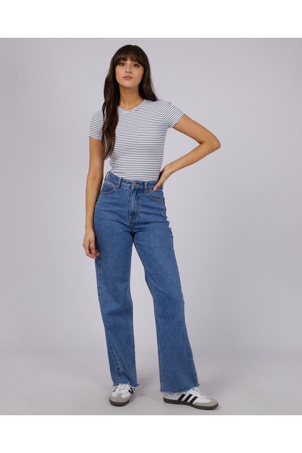 EVE RIB STRIPE TEE - WHITE