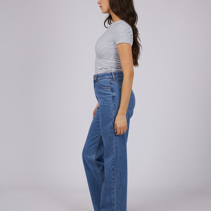 EVE RIB STRIPE TEE - WHITE