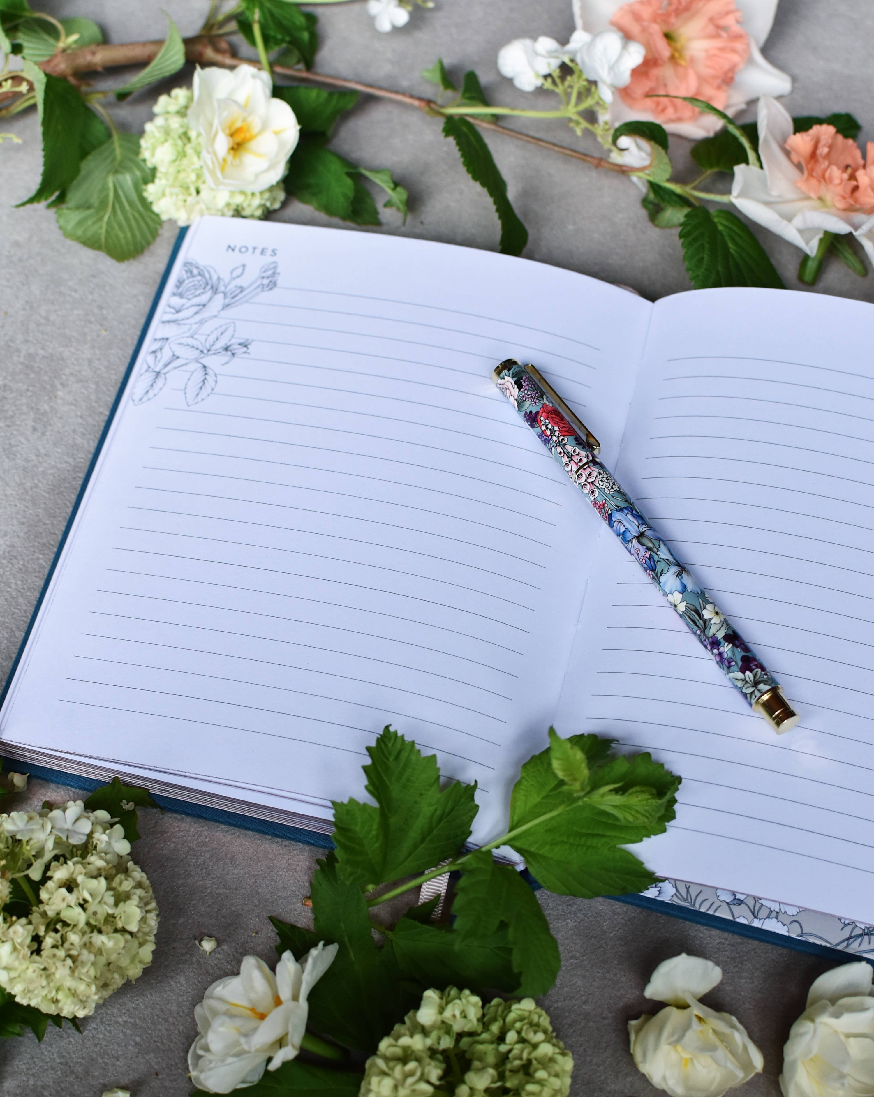 Rollerball Pen - Blooms in Blue