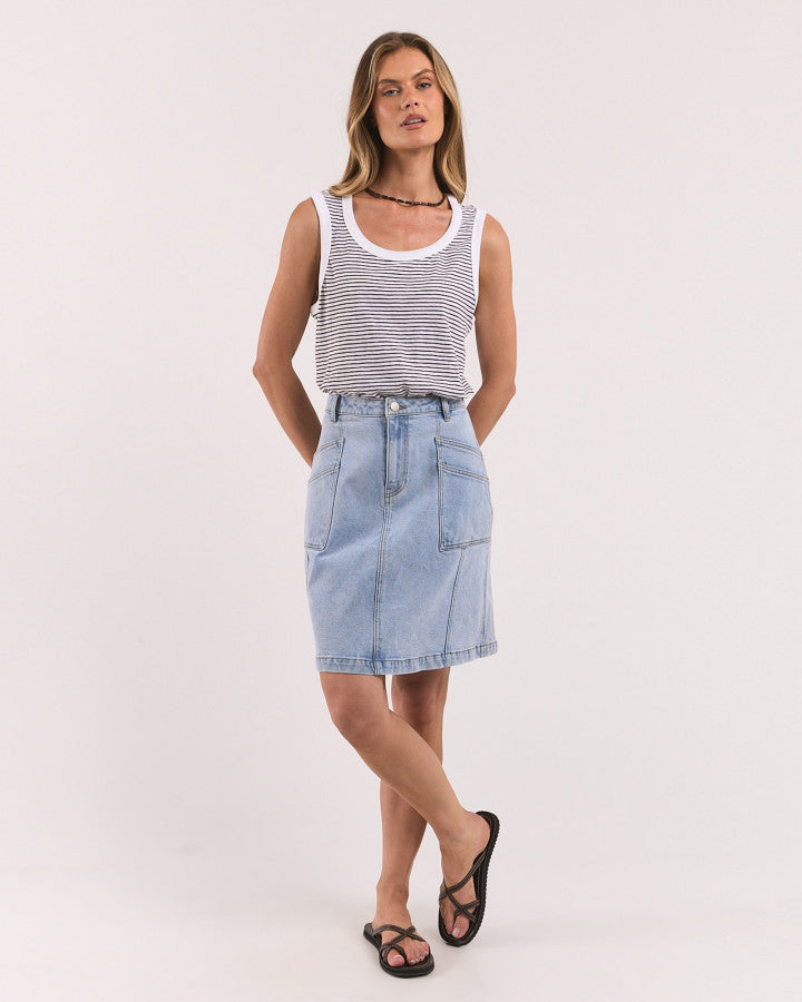 Florence Skirt - Pale Blue Wash