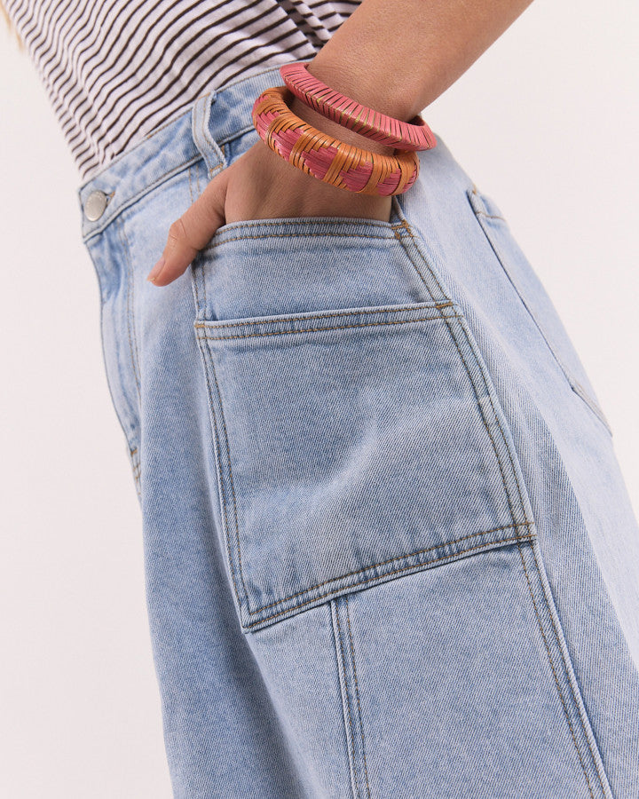 Florence Skirt - Pale Blue Wash