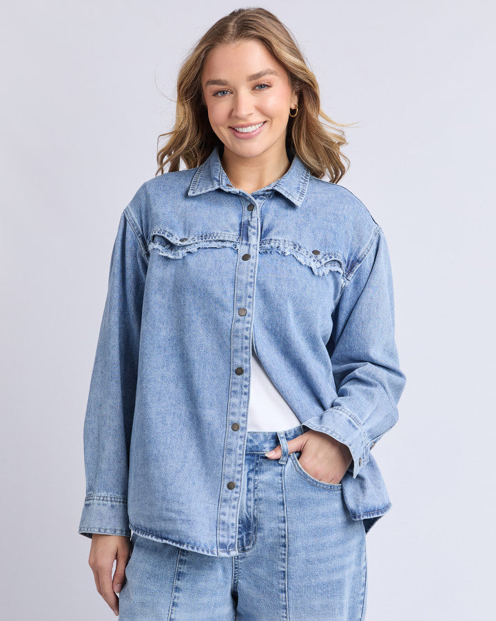 FLYNN WESTERN SHIRT - LIGHT BLUE