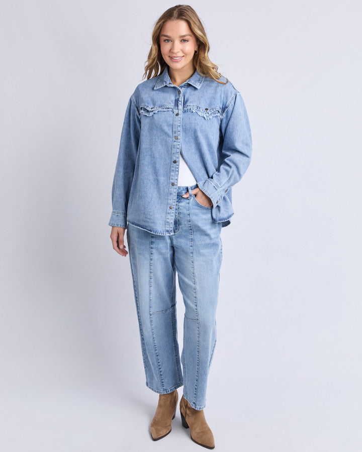 FLYNN WESTERN SHIRT - LIGHT BLUE