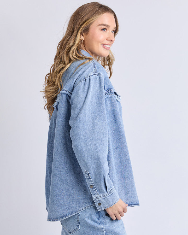FLYNN WESTERN SHIRT - LIGHT BLUE