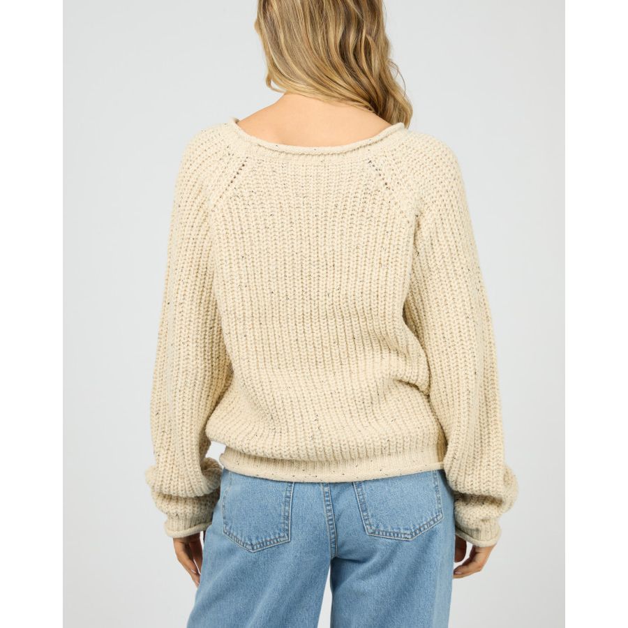 HALI V-NECK KNIT - VANILLA