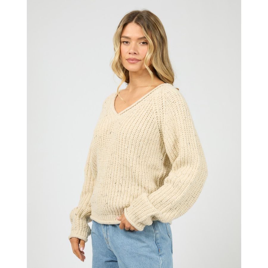 HALI V-NECK KNIT - VANILLA