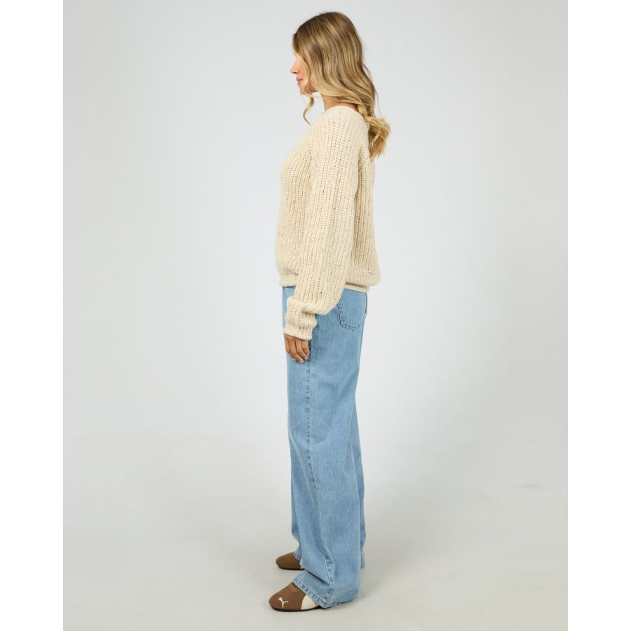 HALI V-NECK KNIT - VANILLA
