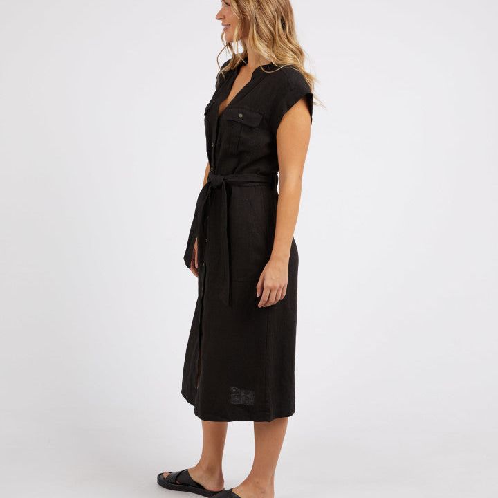 HARLOW MIDI DRESS - BLACK