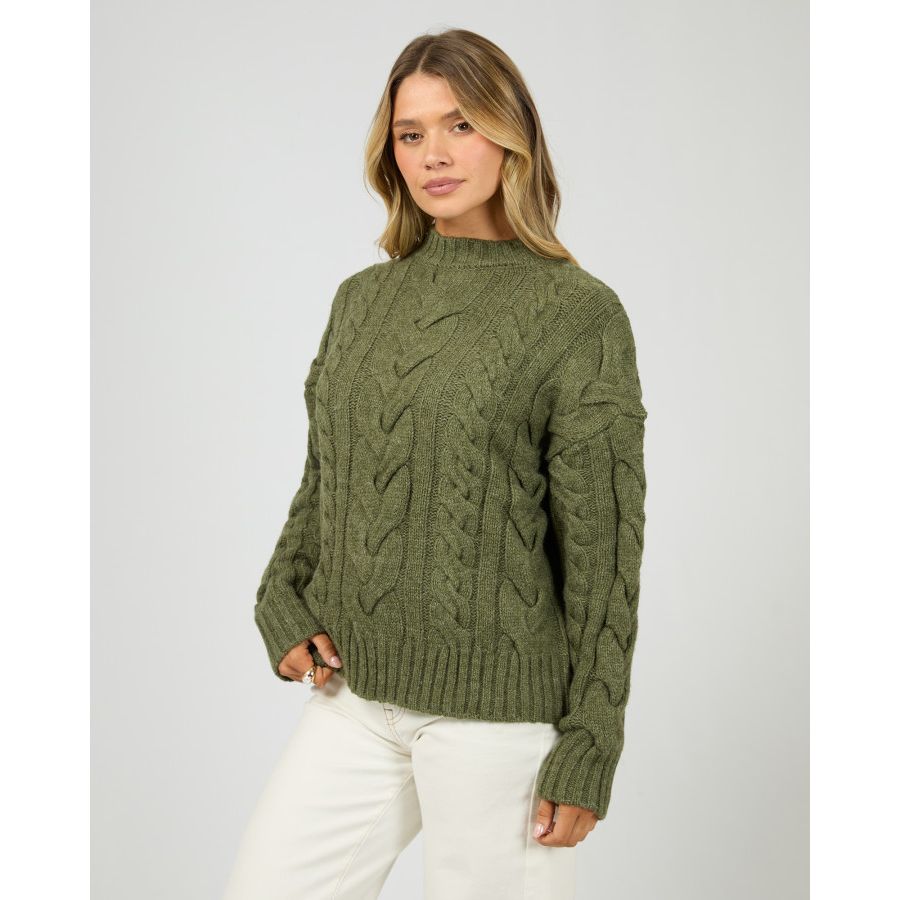 HIGGINS CABLE KNIT - KHAKI