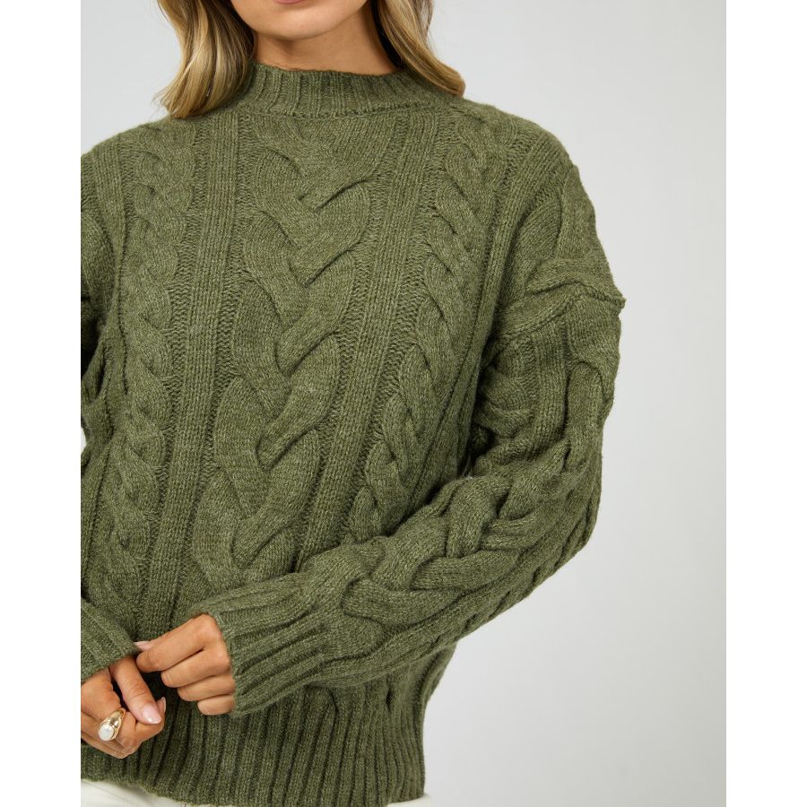 HIGGINS CABLE KNIT - KHAKI