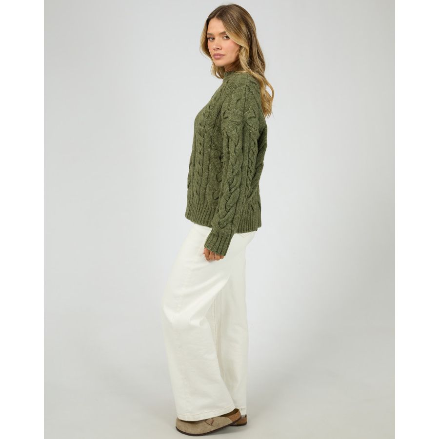 HIGGINS CABLE KNIT - KHAKI
