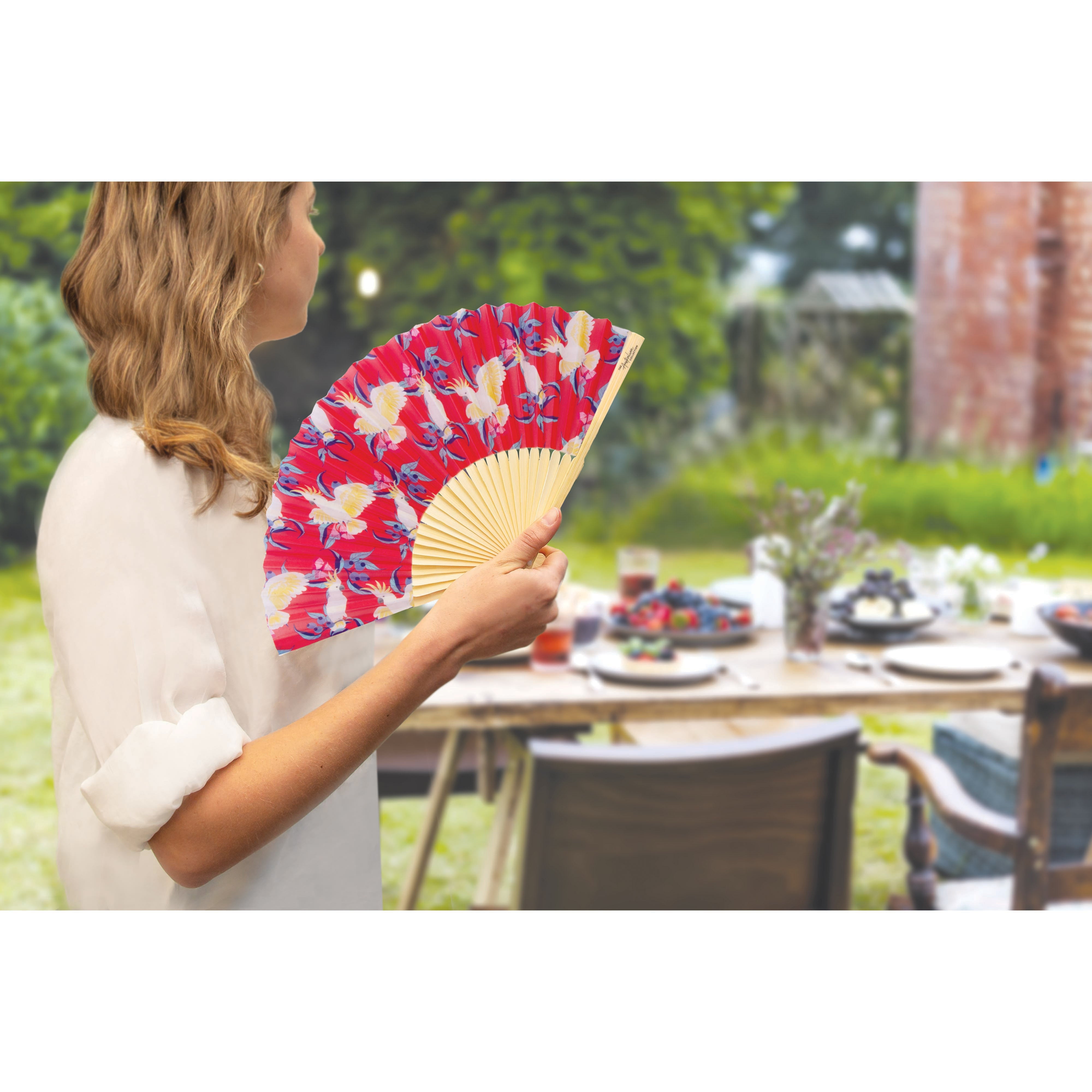 Bamboo + Fabric Fans ­- Native Birds