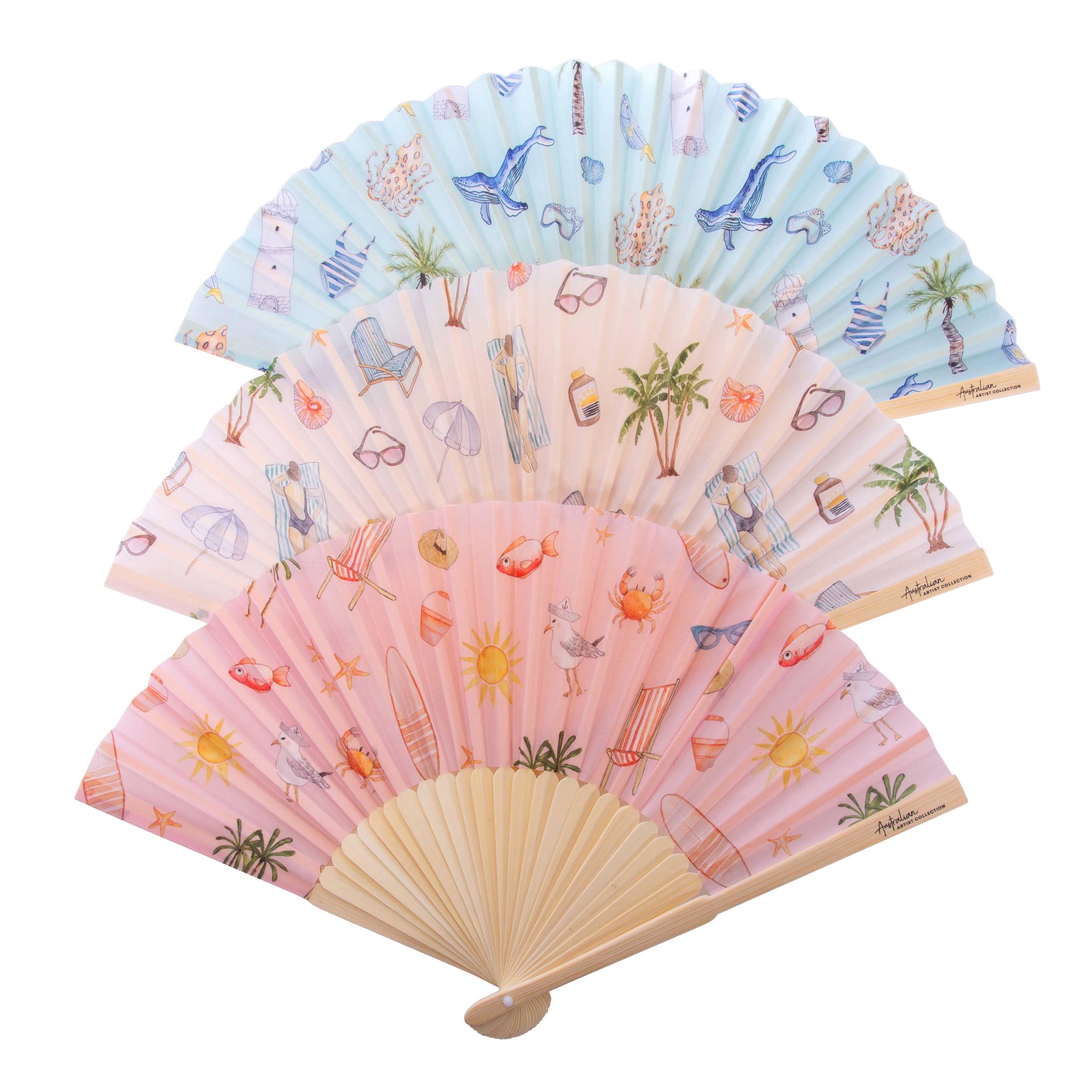 Bamboo + Fabric Fans-SHW