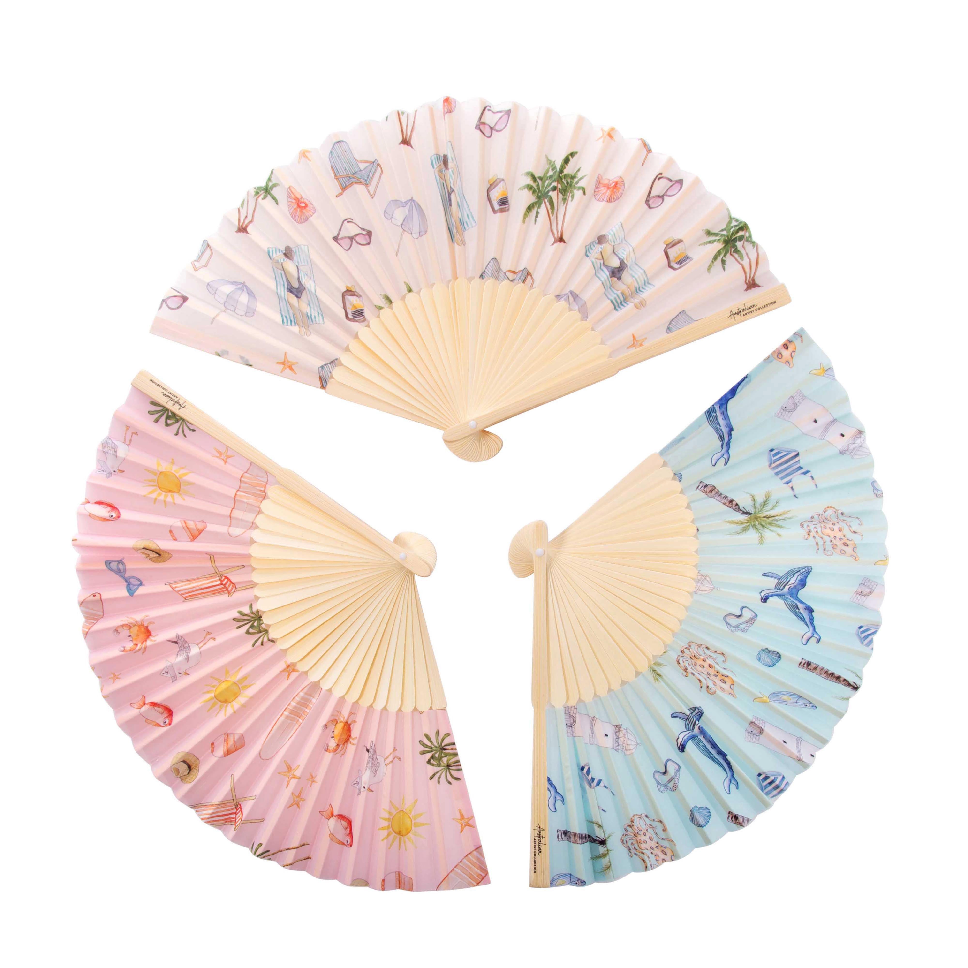 Bamboo + Fabric Fans-SHW