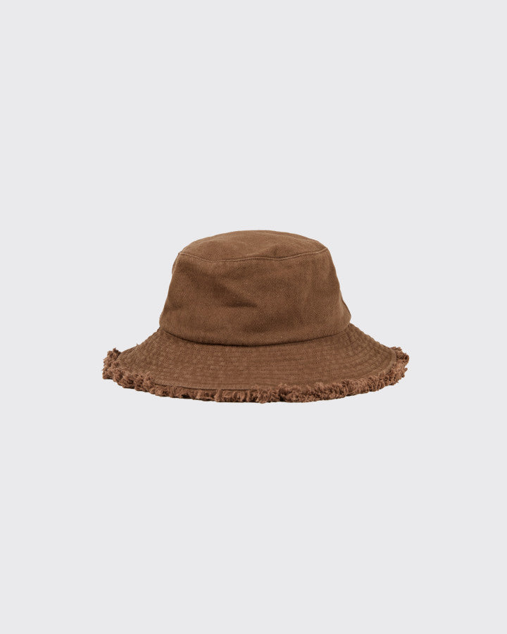 Isla Freyed Edge Bucket Hat - Brown