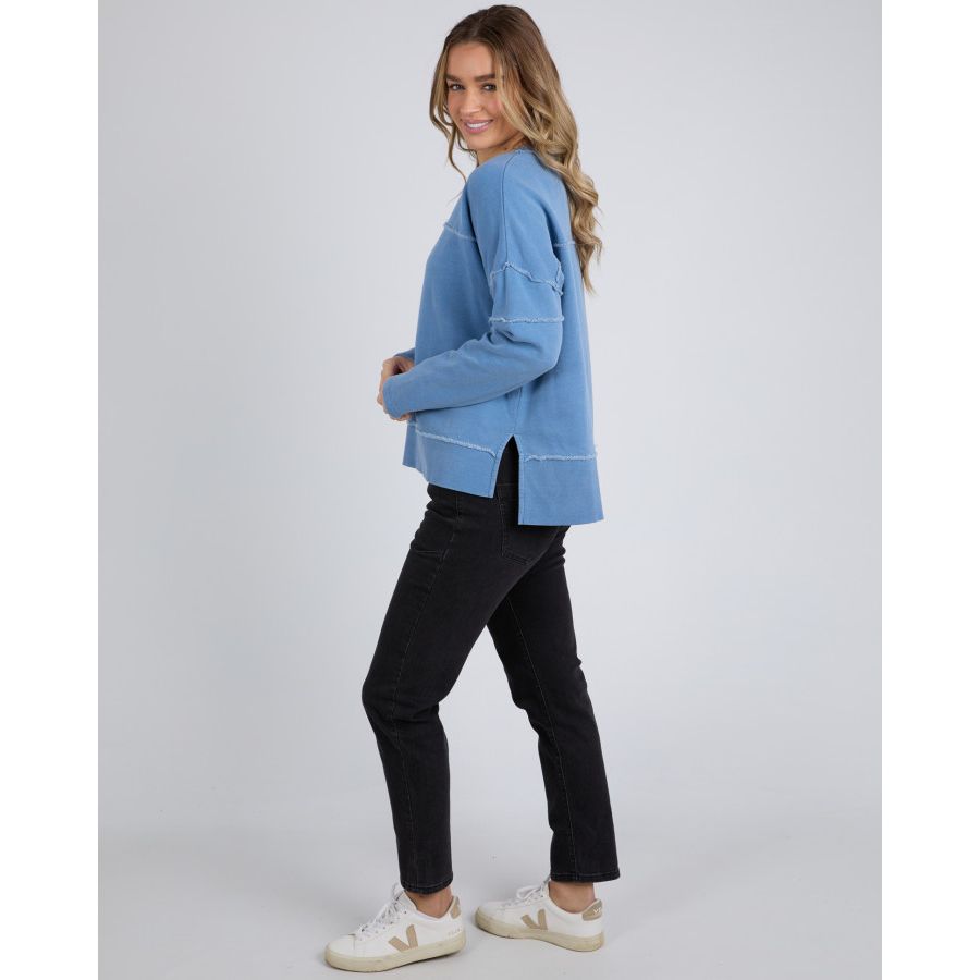 JAYNE THROW ON FLEECE - Blue