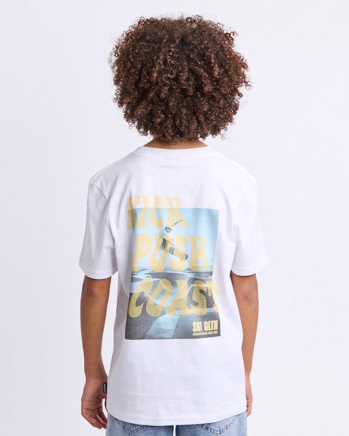 KICK PUSH COAST TEE WHITE - TWEEN