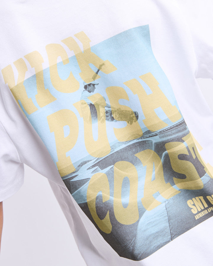 KICK PUSH COAST TEE WHITE - TWEEN