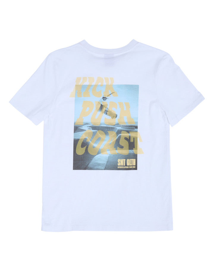 KICK PUSH COAST TEE WHITE - TWEEN