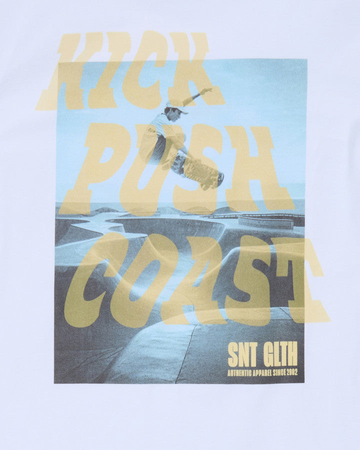 KICK PUSH COAST TEE WHITE - TWEEN