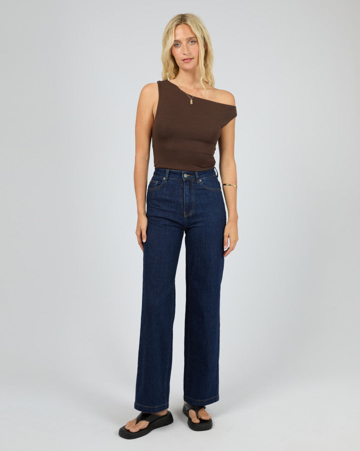 KYLIE OFF SHOULDER TOP - BROWN