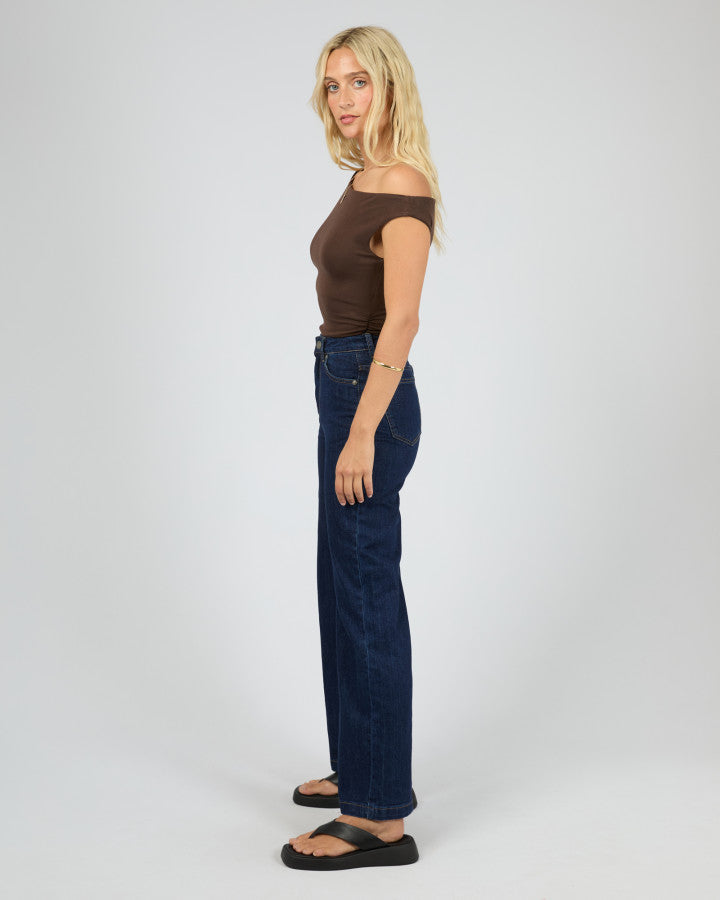 KYLIE OFF SHOULDER TOP - BROWN