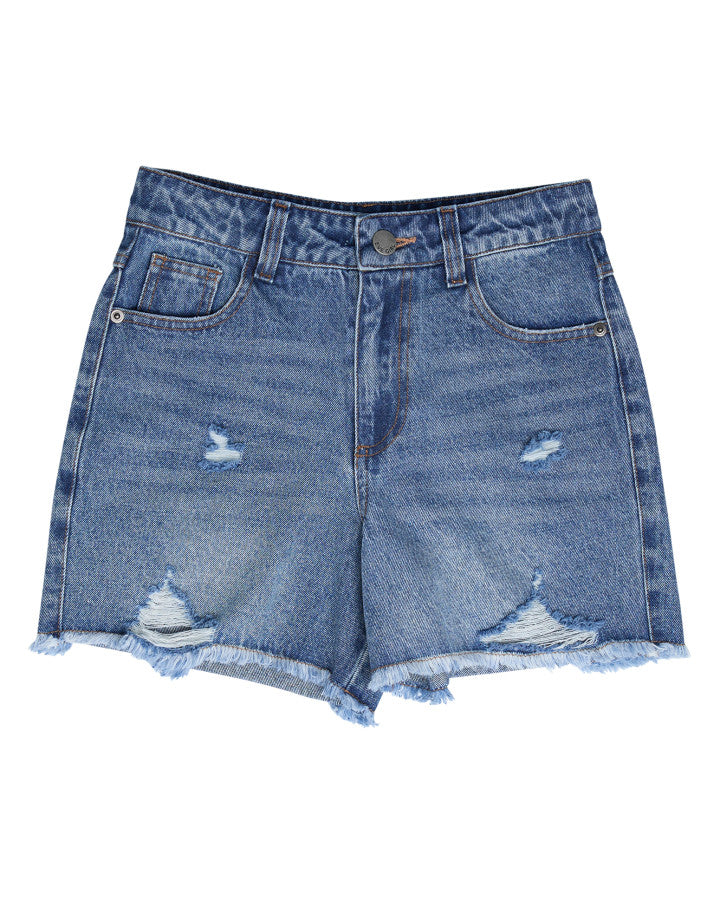 Lexi Denim Short (Size 8-16) - Mid Blue
