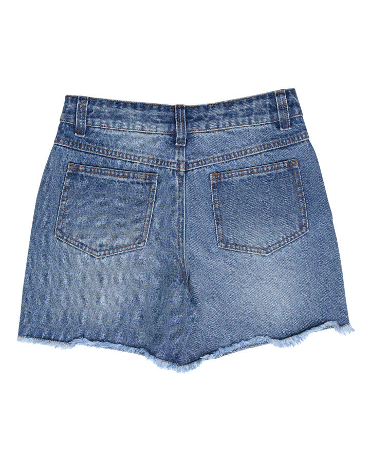 Lexi Denim Short (Size 8-16) - Mid Blue