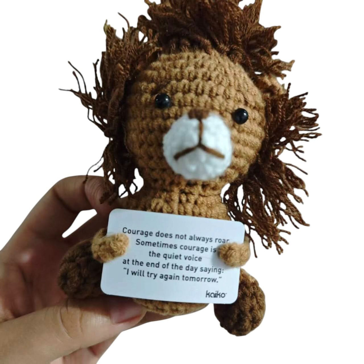 Courage Doesn't Always Roar Lion Crochet Plush - image 3