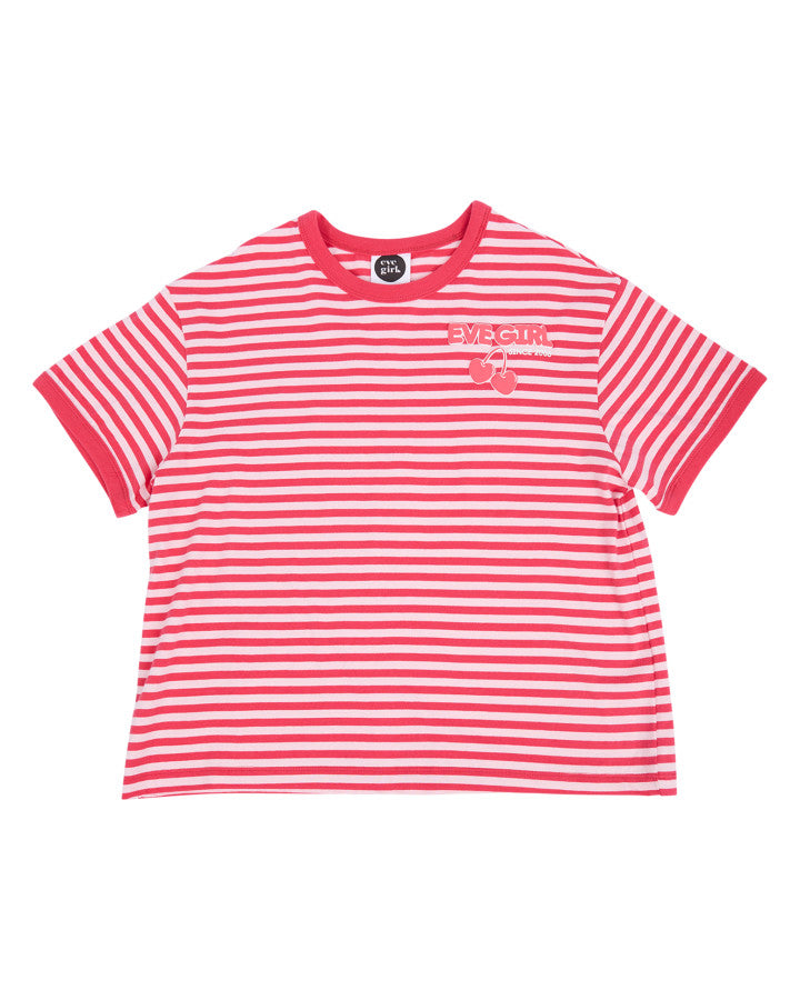 LOUNGE CLUB STRIPE TEE - WATERMELON