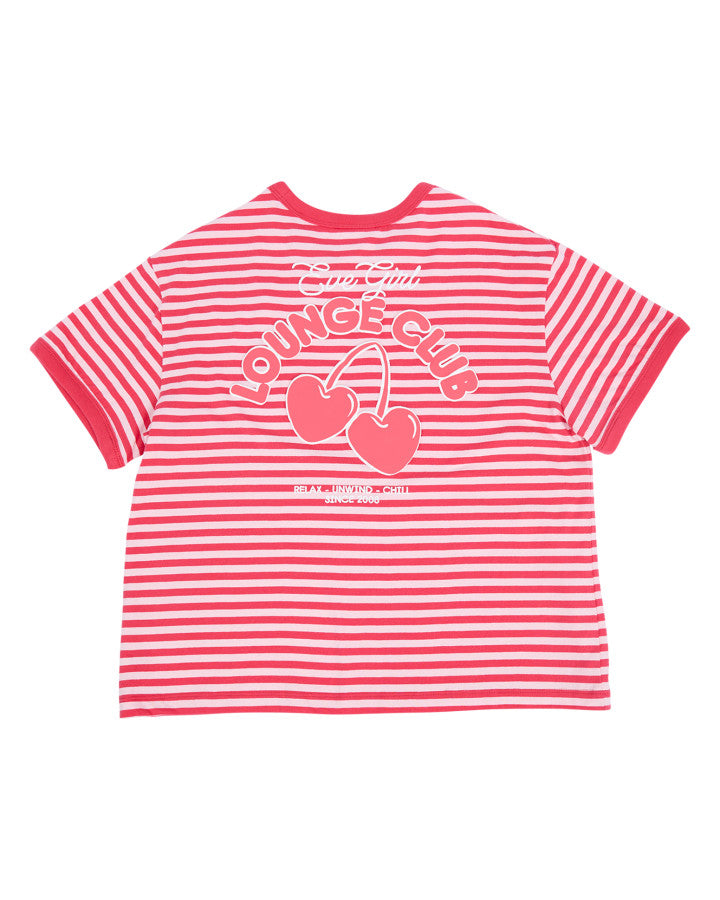 LOUNGE CLUB STRIPE TEE - WATERMELON