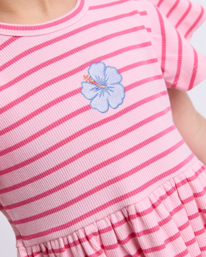 LULU RIB DRESS - PINK