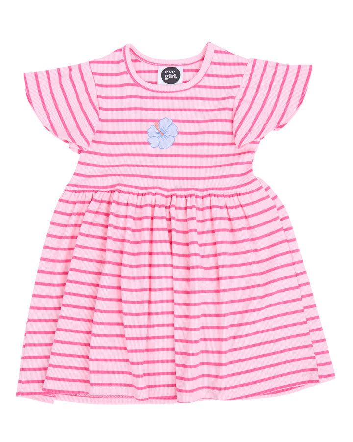 LULU RIB DRESS - PINK